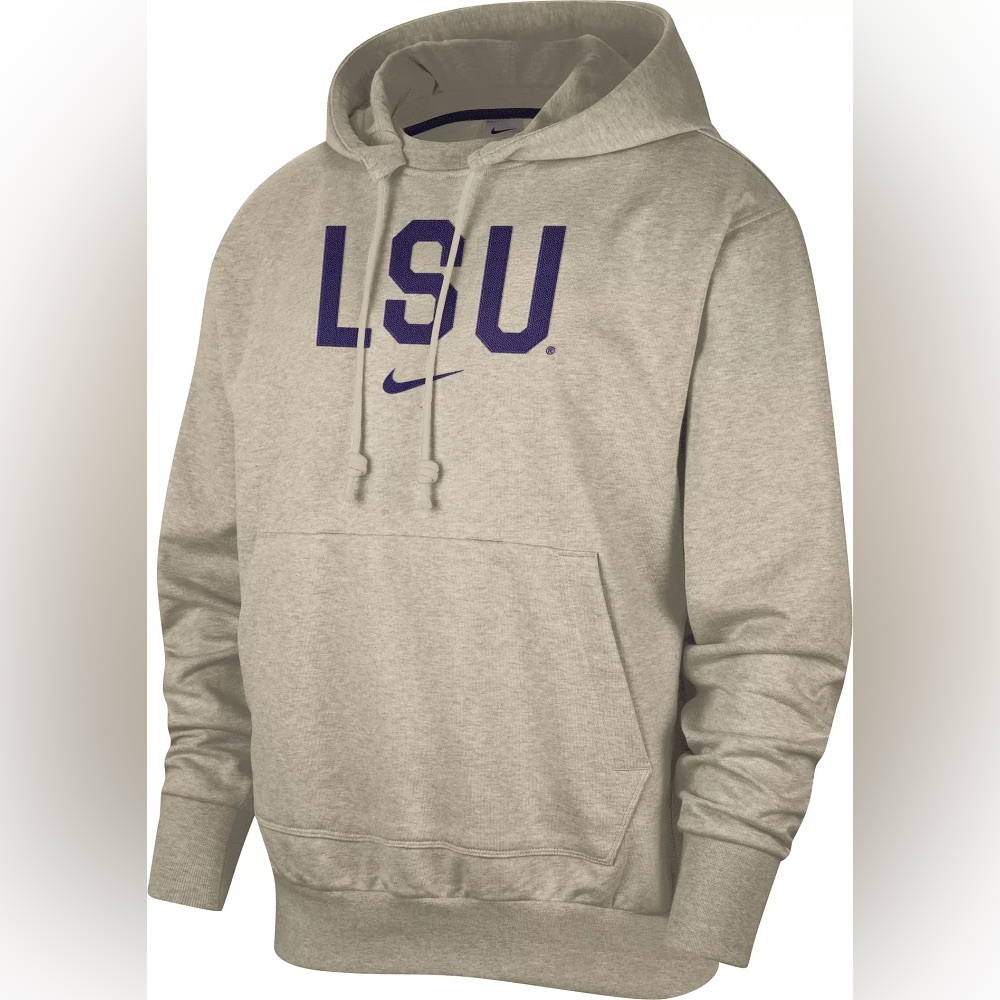 Nike LSU Tigers Tan Dri-FIT Pennant College Pullover Hoodie large men's on field